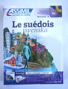 Le Suédois sans peine Superpack (book+4CDs+USB Key) ASSIMIL French (New, Sealed) - Imagen 1 de 7