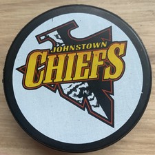 JOHNSTOWN CHIEFS ECHL HOCKEY PUCK ECHL 10th ANNIVERSARY SEASON REVERSE