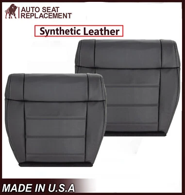 Se adapta a Jeep Wrangler 2008-2012 conductor pasajero Syn. Funda de asiento de cuero negra Foto 1 de 4