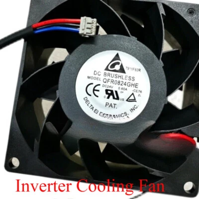 Delta QFR0824GHE -CE76 8cm 8038 24V 0.60A 3-wire Inverter Cooling Fan NEW - Image 1 of 4