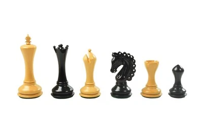 Piezas de ajedrez de madera, altura king - 4,50 pulgadas, ébano y caja de madera, reinas adicionales Foto 1 de 4