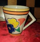 English Country Pottery, Art Deco Style Hand Painted Mug, Clarice Cliff Style,