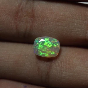 10x8 MM Cushion Cut 1.7 Cts Real AAA Flashy Green Red Fire White Ethiopian Opal - Picture 1 of 7