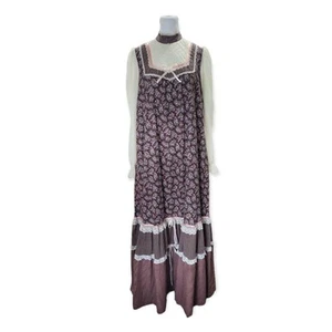 Vintage Gunne Sax Dress Cottagecore Prairie 70s Floral Print Maxi - Picture 1 of 14