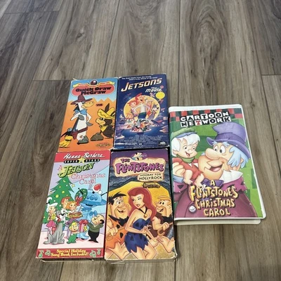 Lot Hanna Barbera 5 Vhs Flintstones Christmas Jetsons Quick Draw McGraw - Image 1 of 4