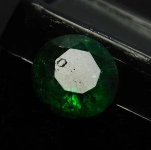 Anillo de 6 quilates natural verde esmeralda corte redondo CERTIFICADO tamaño piedra preciosa suelta - Imagen 1 de 7