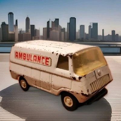 Van Ambulancia Tonka 55360 Acero Prensado Blanco Emergencia De Colección Años 70  Foto 1 de 4