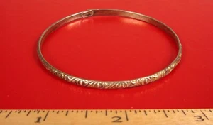 STUNNING VINTAGE CLASSY MINIMALIST STERLING SILVER 925 HOOP BANGLE BRACELET !! - Picture 1 of 1