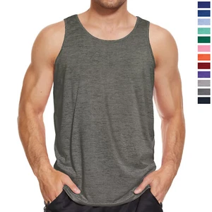 Camiseta interior informal sin mangas muscular sin mangas gimnasio entrenamiento secado rápido - Imagen 1 de 96