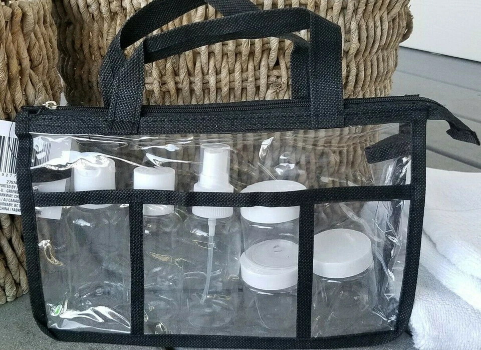 April Bath Shower Travel Bottles 3 PC Clear Shampoo Conditioner Spray Liquid 2pk