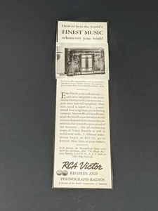 FONÓGRAFO DE RADIO VINTAGE EMOTION 9-U-2 RCA VICTOR IMPRESIÓN DE ANUNCIOS - Imagen 1 de 2