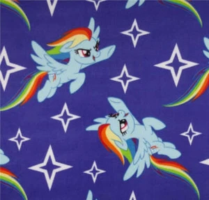 Manta de lana hecha a mano de una sola capa 58"x 72" "My Little Pony" - Imagen 1 de 2
