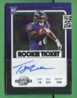 TYAN WALLACE 2021 CONTENDERS OPTIC ROOKIE AUTO BALTIMORE RAVENS - Image 1 of 2