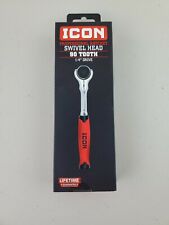 Icon 1/4" Drive Swivel Head Ratchet Ratcheting Tool With Comfort Grip 90 Tooth