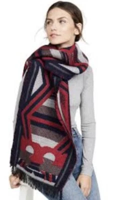 Cachecol Tory Burch Maverick Whipstitch mistura de lã -Feito na Itália - Imagem 1 de 4