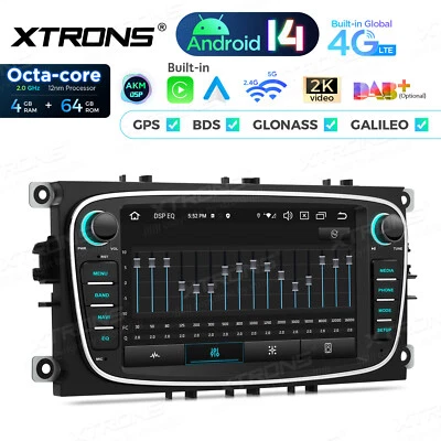 Android 14 8-Core 4+64GB Car Radio GPS Stereo for Ford Focus Mondeo S-Max Galaxy - Image 1 of 4