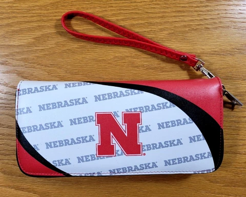 Nebraska Cornhuskers Wallet Women's Red Black White Full Zip College Team Logo Cover