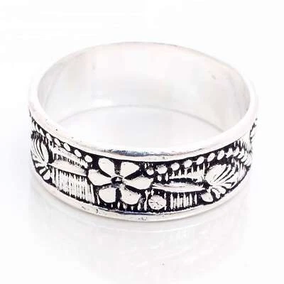 Argento 925 Placcato Fatto A Mano Gioielli Per Lei Anello Misura 10 R-14209 - Immagine 1 di 3