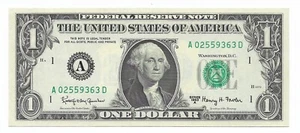 1963A $1 BOSTON FRN. Crisp & UNCIRCULATED Banknote. SCARCE A/D Block - Picture 1 of 2