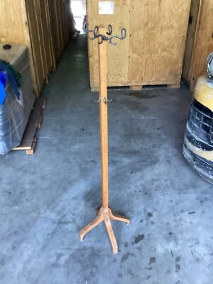 Hat Coat Rack Hall Tree 68” Tall Some Flaws But Very Nice - Image 1 of 4