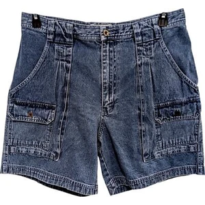 Eddie Bauer Blue Denim Cargo Shorts Size 35 - Picture 1 of 4