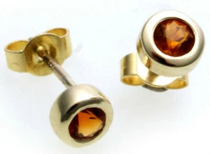 Pendientes Mujer Citrino Oro Genuino 333 Mujer Pendientes 8kt Oro Amarillo Nuevo - Imagen 1 de 2
