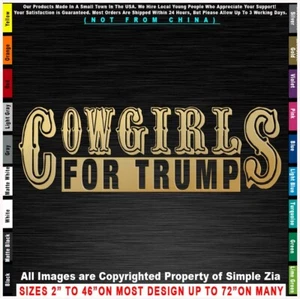 Cowgirls for Trump Republican Rodeo Roping Barrel race Countr truck Pickup Decal - Picture 1 of 12
