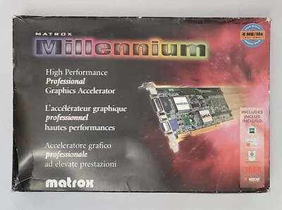 Matrox Millennium PCI Grafikkarte (MGA-2064W, MIL/4I, 4MB, retro, OVP, 1997) - Bild 1 von 4