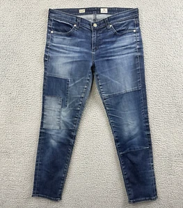 Adriano Goldschmied Jeans Women 28R Straight Slim Stevie Ankle Patchwork 30x27 - Picture 1 of 18
