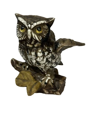 керамическое животное домашний декор сова на ветке дерева - Изображение 1 из 4