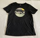 Hurley Mens Adult Distressed Graphic Circle Logo Crewneck T-Shirt sz Med Black