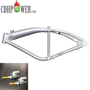 Cuadro de tanque de gasolina de aluminio cepillado fieltro faker 3,4 L con 2 piezas bicicleta motorizada Petcock-Gas - Imagen 1 de 13
