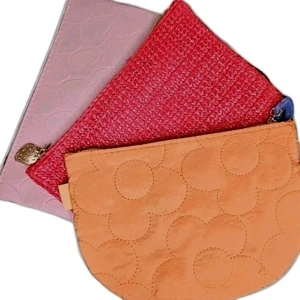 Ipsy Makeup Bag Lot of 3 Quilted Woven Embossed Travel Cosmetic Organizer Pastel - Picture 1 of 6