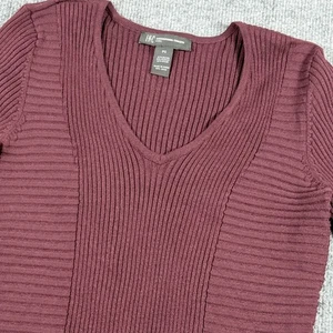 INC International Concepts Sweater Womens Petite Small Ribbed Long Sleeve V Neck - Picture 1 of 12