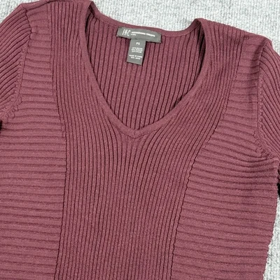 INC International Concepts 毛衣女式小号罗纹长袖 V 领 — 第 1/4 张图片