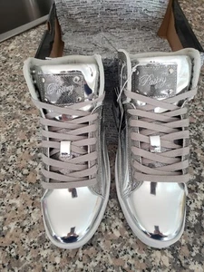 Pastry Women's Pop Tart Glitter High-Top Sneaker Dance Shoes Silver Size US 7 - Picture 1 of 5