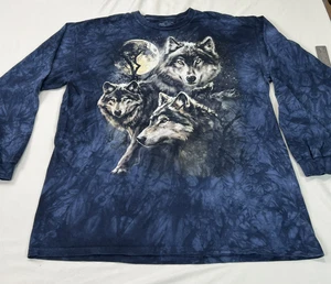 The Mountain Shirt Mens 2XL XXL Wolf Wolves Tie Dye Long Sleeve Retro Outdoor - Picture 1 of 10
