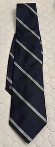 J Press Tie Silk Stripe Preppy Repp 3.5” X 59” Blue Green Vtg England - Picture 1 of 3
