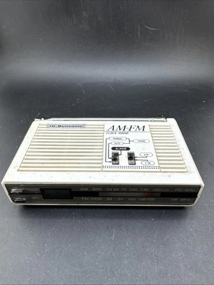 Vintage Hi-Bunsonic Digital Alarm Clock AM/FM Radio Creme White📦 - Image 1 of 4