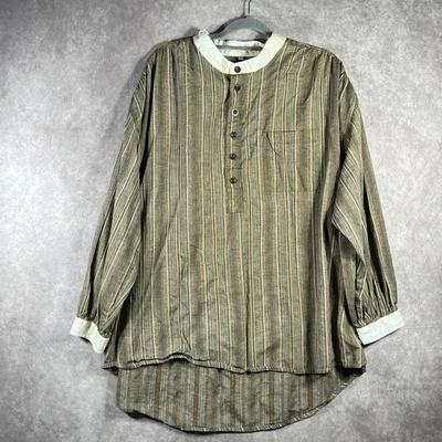 Camisa Scully Western Para Hombres 3X Cuello Banda Rayas Manga Larga Abotonada Vaquero Foto 1 de 4