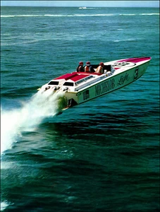 Lancha rápida Scarab 1980 estampado vintage Campeonato de Estados Unidos Joey Ippolito - Imagen 1 de 3