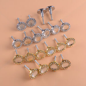 10pcs 30mm Diamond Shape Crystal Door Drawer Wardrobe screw Pull Handle Knob