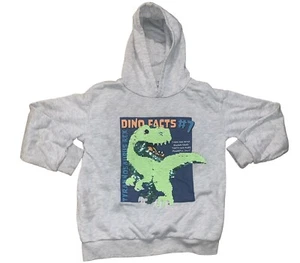 Sudadera con capucha gris T-Rex H&M para niños talla 8-10 Dino lentejuelas abatibles - Imagen 1 de 7