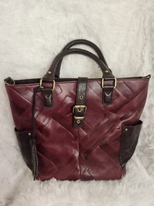 tignanello leather handbag Marroon Red No Shoulder Strap - Picture 1 of 13
