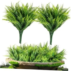 10PCS Fake Fern Outdoors - Ferns Artificial Plants for Outdoor Ferns That Look - Picture 1 of 7