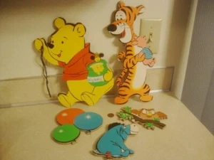 Conjunto de colección Disney Winnie The Pooh Tigger Piglet Eeyore Owl madera arte de pared decoración! - Imagen 1 de 5