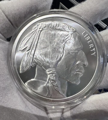 New* 5 oz Buffalo Silver Round Mint Fresh Capsule & Gift Pouch - Image 1 of 4