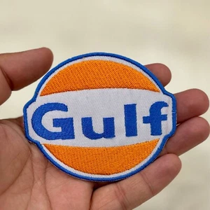 Gulf Oil Embroidered Iron/Sew on Uniform Racing F1 Patch Motorsport Jackets Hat - Picture 1 of 3