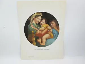 Vintage Church Religious Teaching Bible Art Print The Madonna of The Chair - Picture 1 of 6