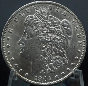 Dólar de plata Morgan 1901 S muy alta calidad elección sin circular casi gema - Imagen 1 de 2